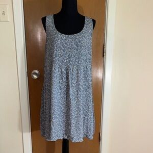Blue Floral Sleeveless Summer Dress